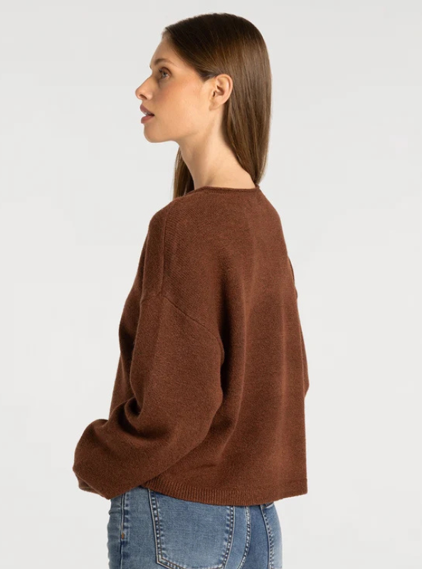 Dover Cardigan - Heather Mahogany