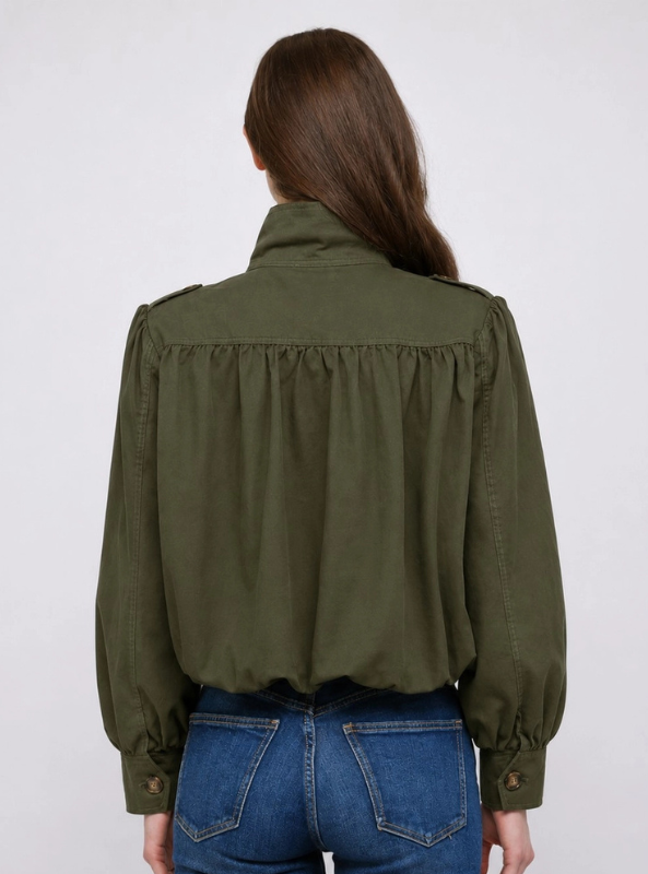 Olivia Bomber Jacket-Olive