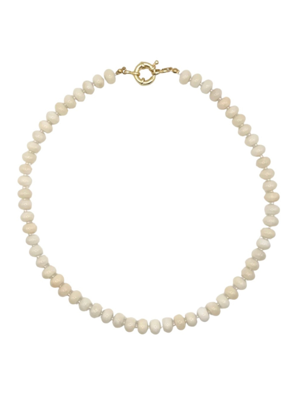 Bone White Gemstone Necklace
