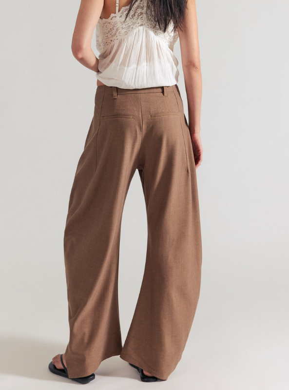 Free People | Spotlight Menswear Barrel Trousers- Brown