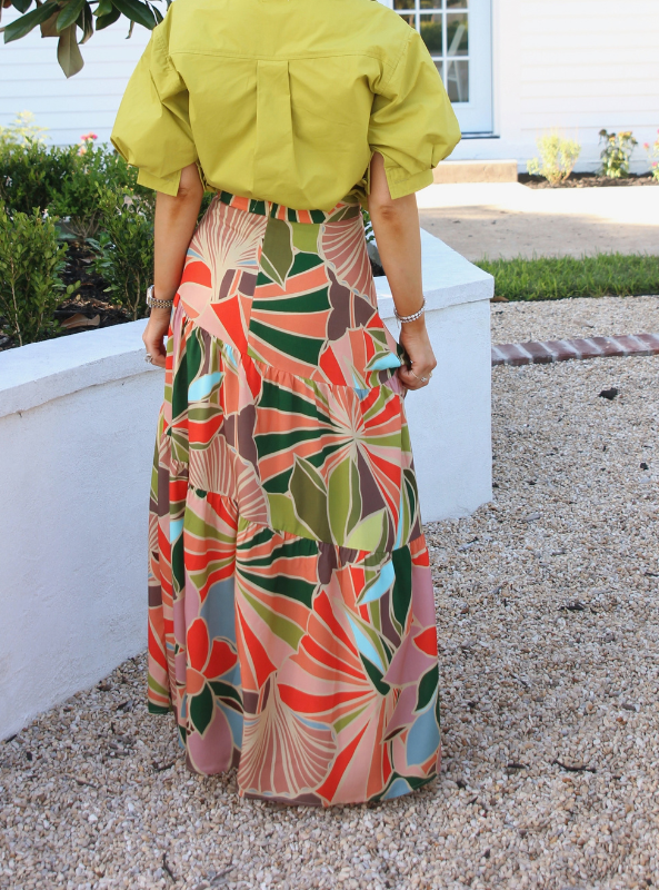 Karlie- Floral Poplin Tie Maxi Skirt