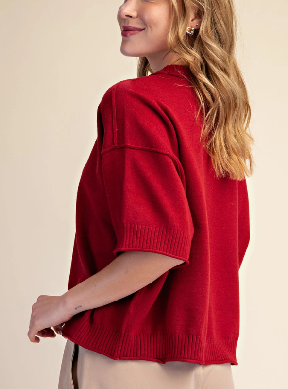 Bella Sweater-Burgundy