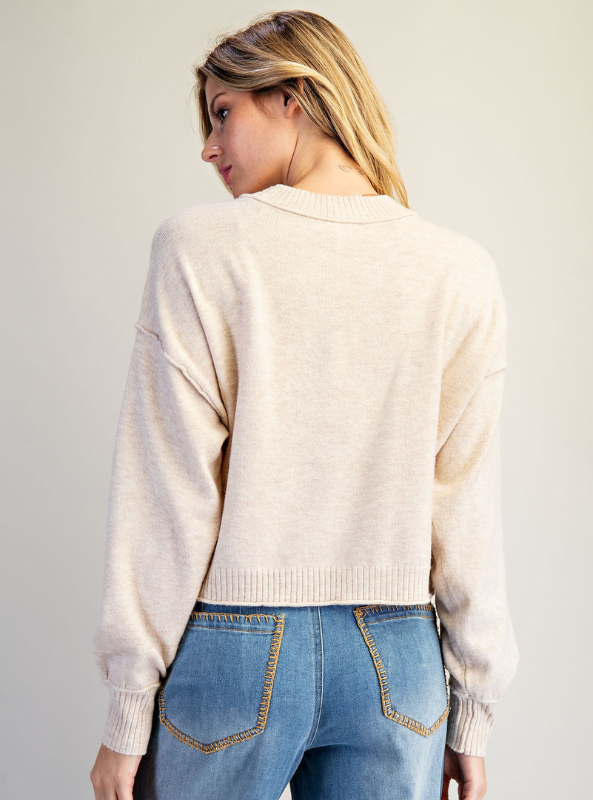 Paige Oatmeal Crew Neck Sweater
