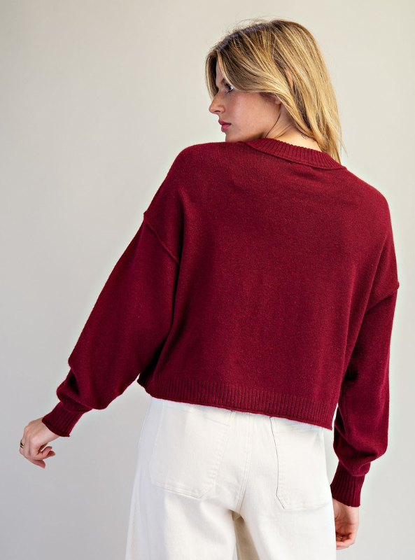 Merlot Crew Neck Sweater