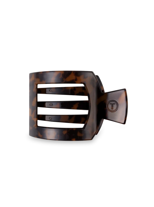 Tortoise Medium Flat Square Clip - Tres Chic Boutique
