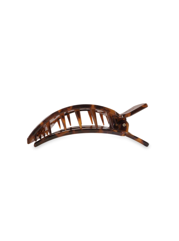 Tortoise Medium Flat Square Clip - Tres Chic Boutique