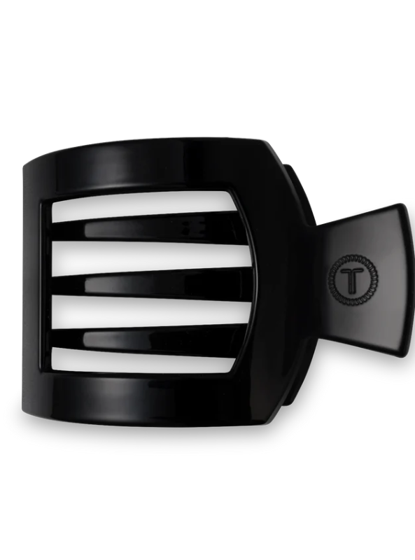 Jet Black Medium Flat Square Clip - Tres Chic Boutique
