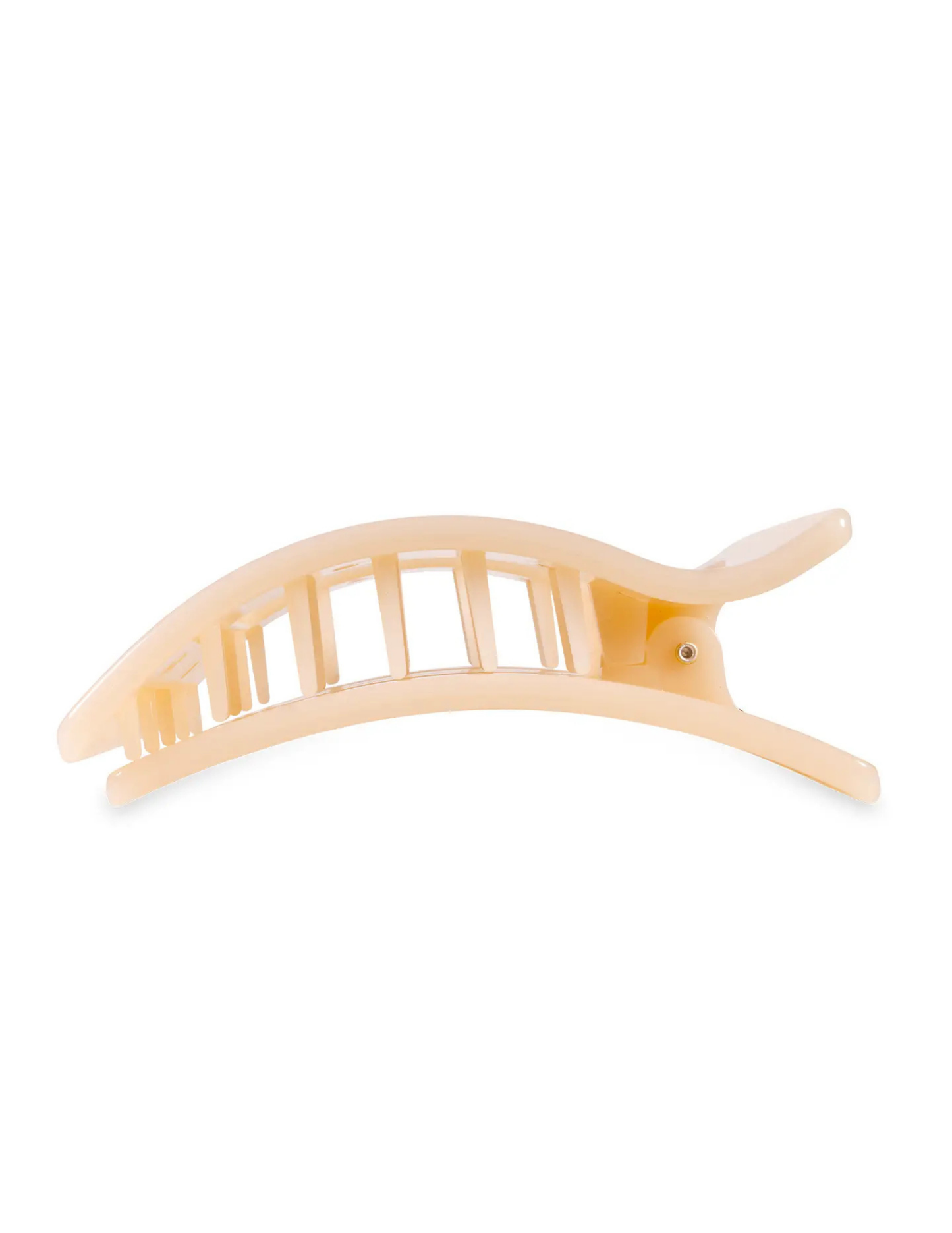 Flat Rectangle Hair Clip - Almond Beige - Large