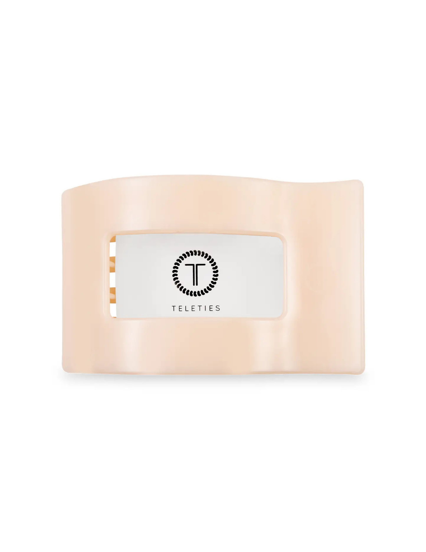 Flat Rectangle Hair Clip - Almond Beige - Medium