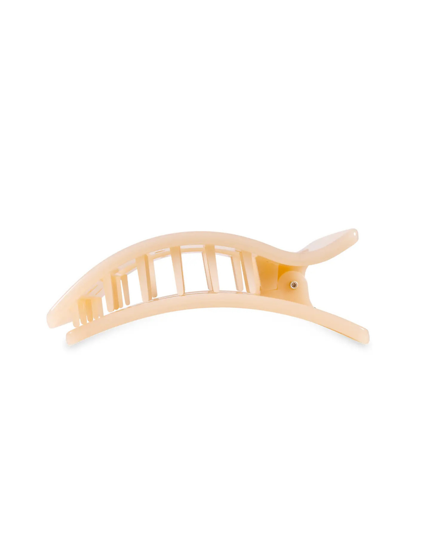 Flat Rectangle Hair Clip - Almond Beige - Medium