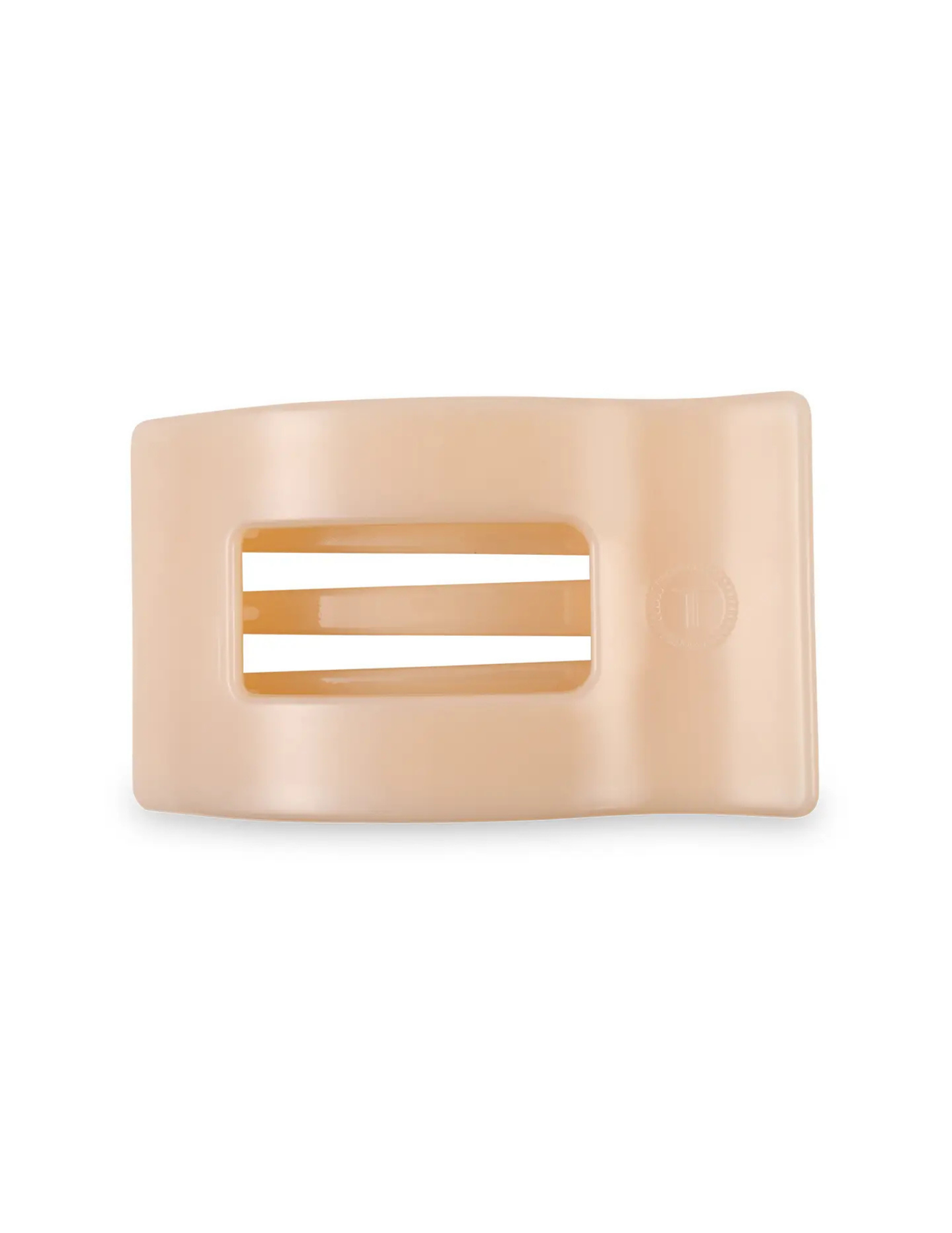 Flat Rectangle Hair Clip - Almond Beige - Medium
