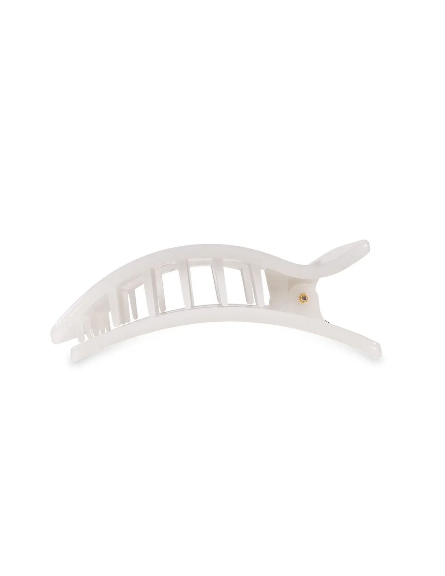 Flat Rectangle Hair Clip - Coconut White - Medium