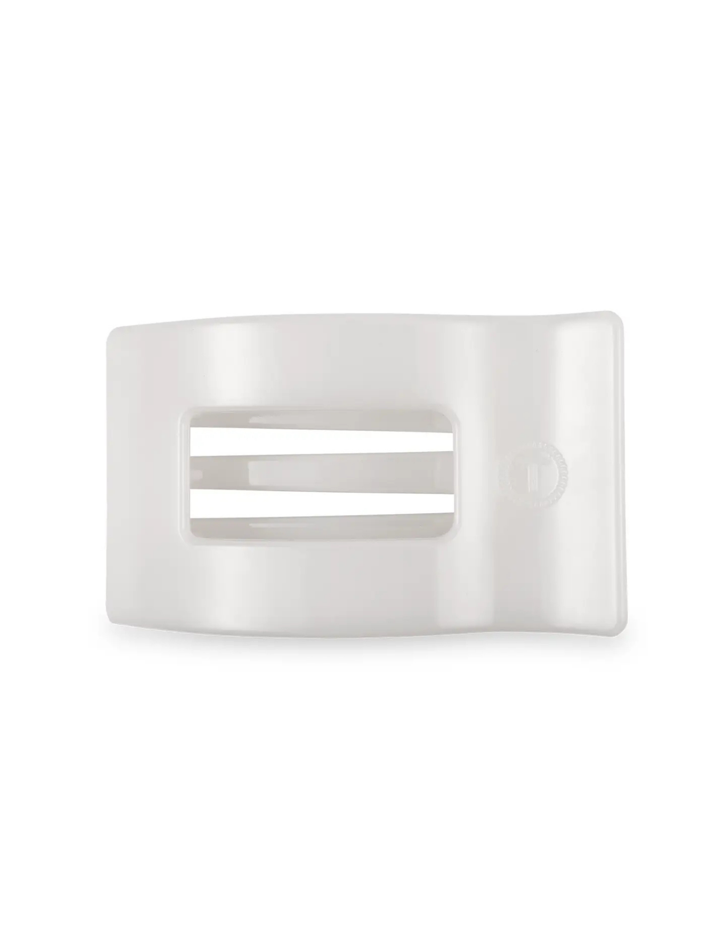 Flat Rectangle Hair Clip - Coconut White - Medium