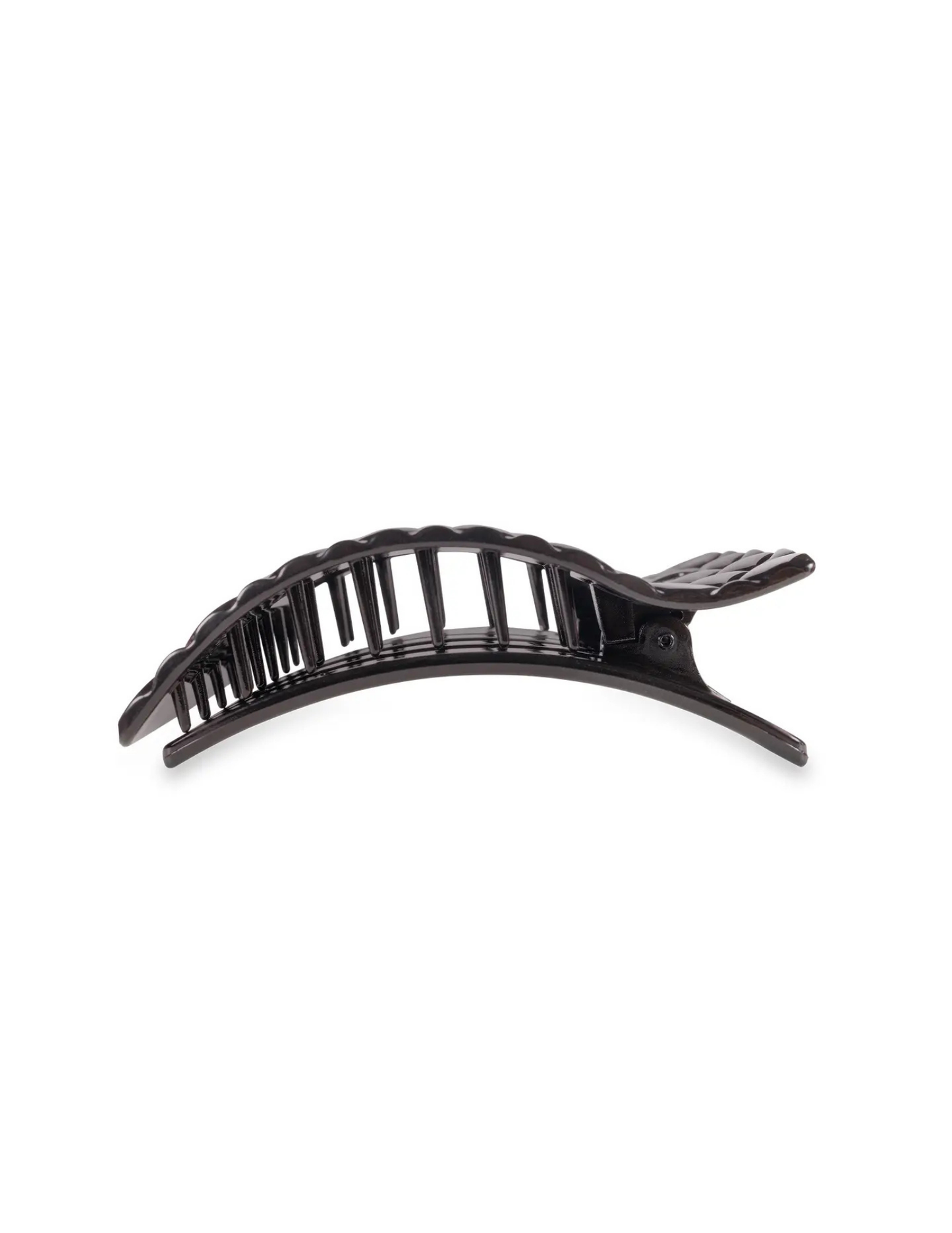 Flat Rectangle Hair Clip - Jet Black Quilted - Medium