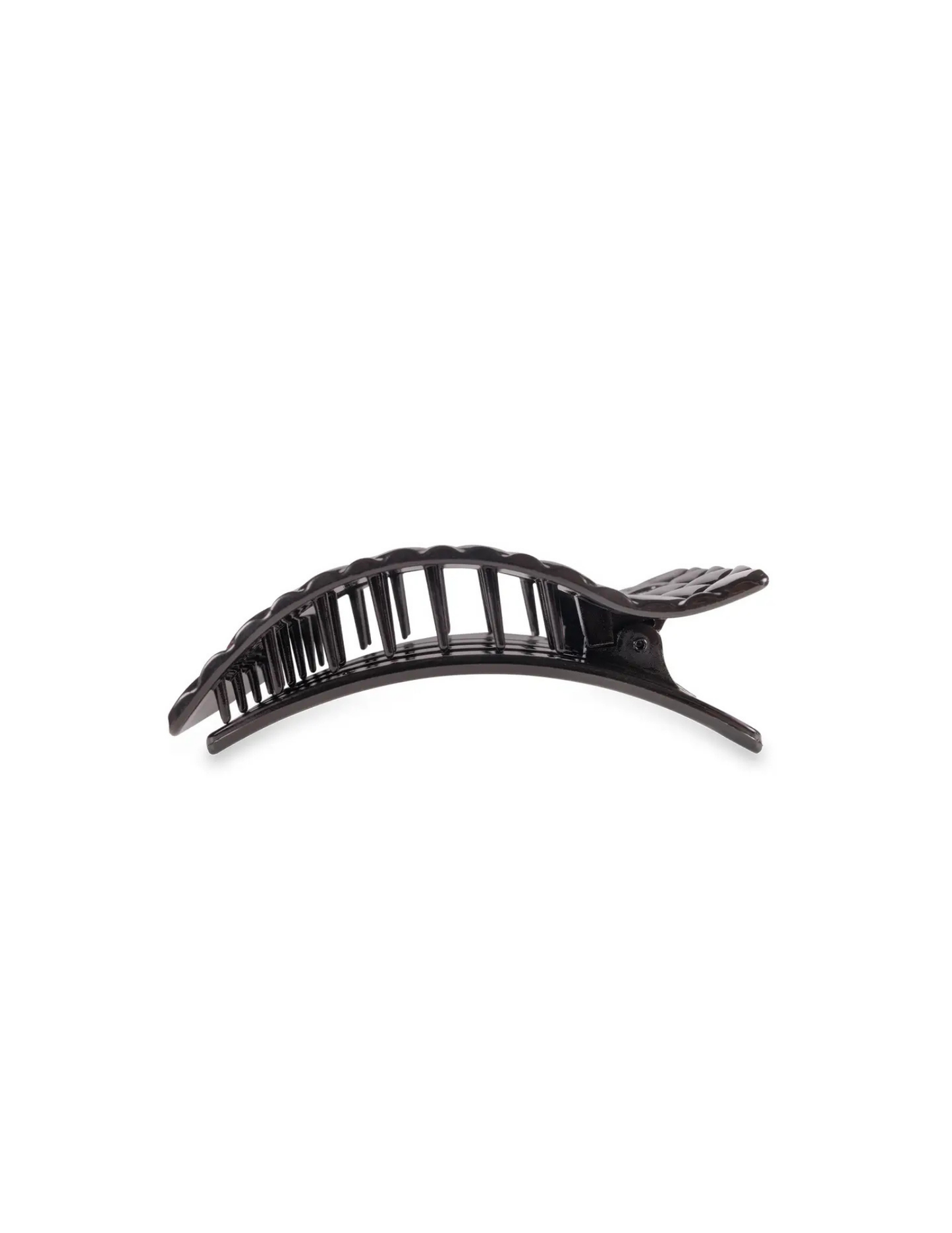 Flat Rectangle Hair Clip - Jet Black Quilted - Small