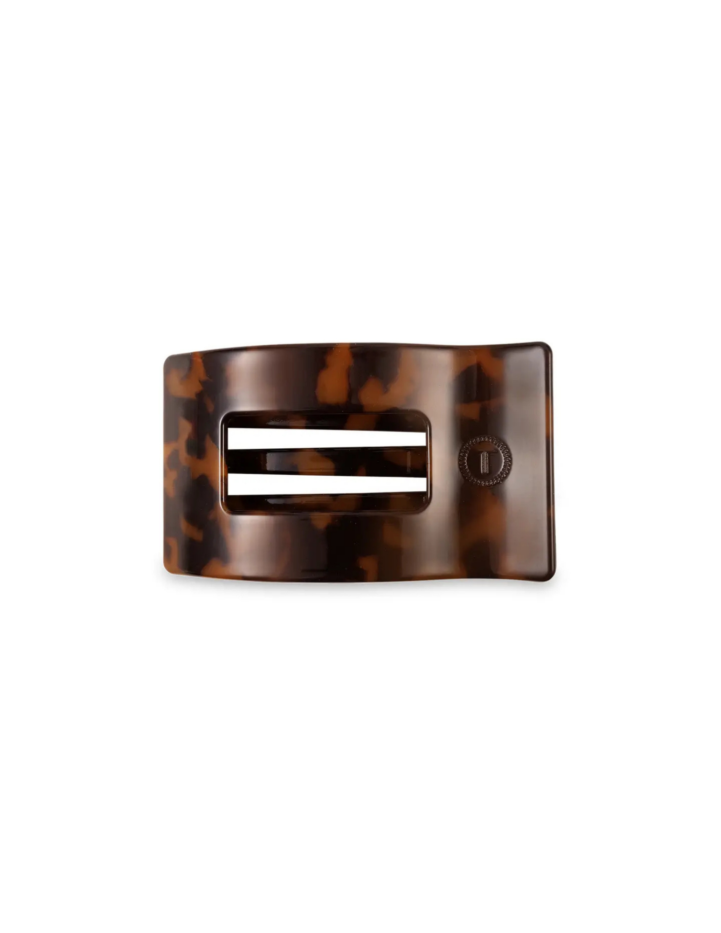 Flat Rectangle Hair Clip - Tortoise - Small