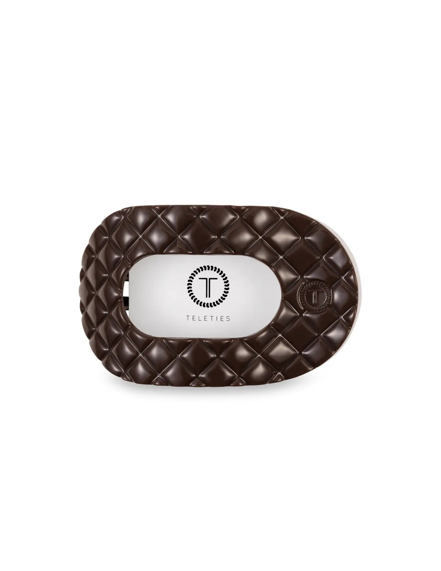 Flat Round Hair Clip - Truly Taupe Quilted- Medium