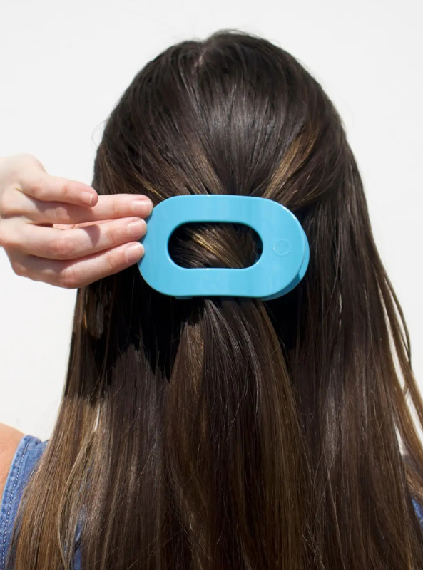 Summer Sky Medium Flat Round Hair Clip - Tres Chic Boutique
