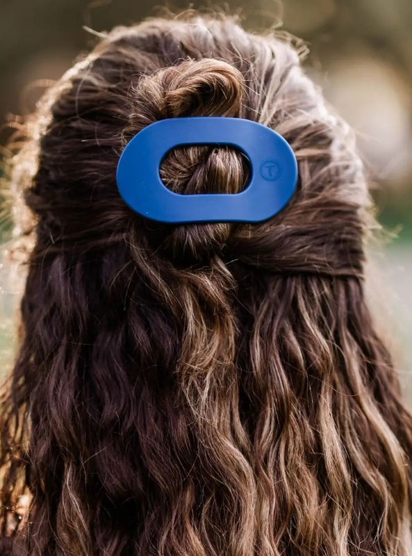 Midnight Rain Small Flat Round Hair Clip - Tres Chic Boutique