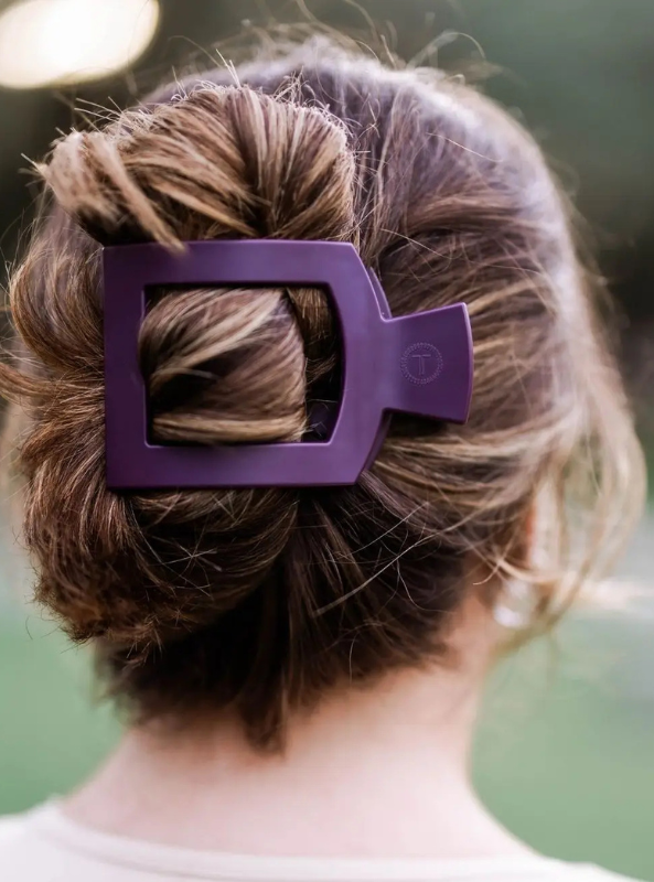 Burgundy Bliss Large Flat Square Hair Clip - Tres Chic Boutique