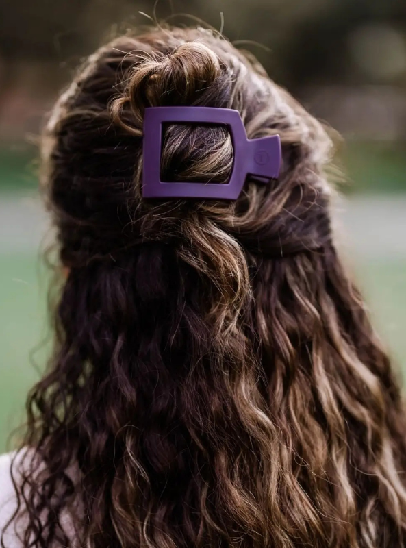 Burgundy Bliss Small Flat Square Hair Clip - Tres Chic Boutique