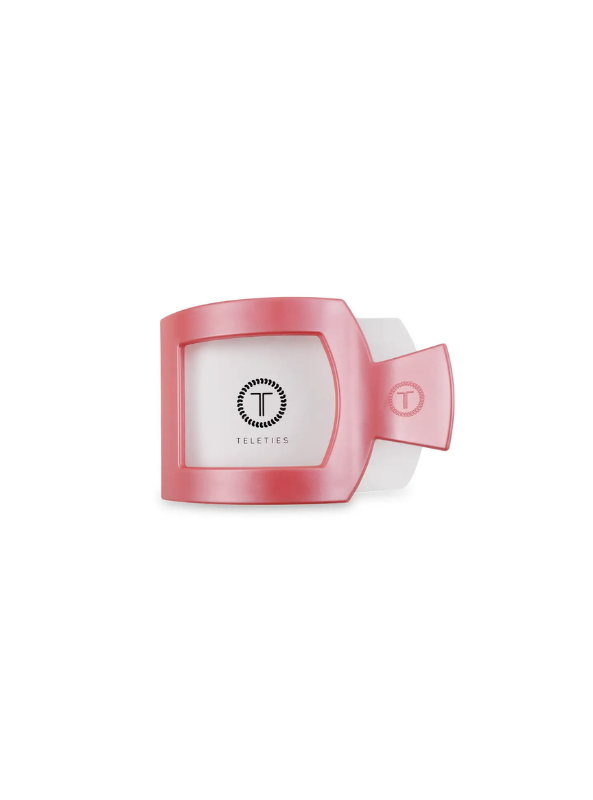 Calming Coral Small Flat Square Hair Clip - Tres Chic Boutique