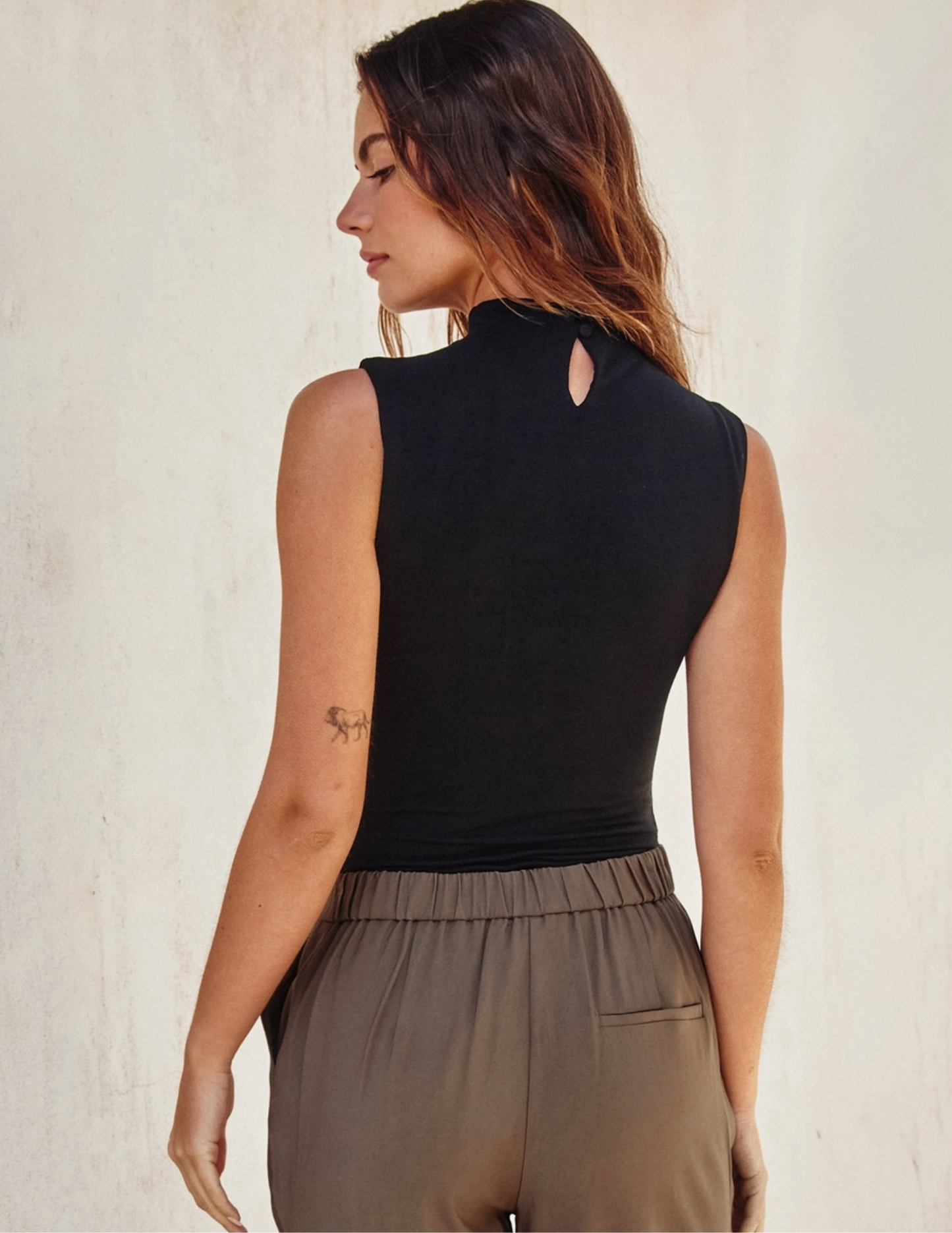 Mock Neck Bodysuit- Black - Tres Chic Boutique