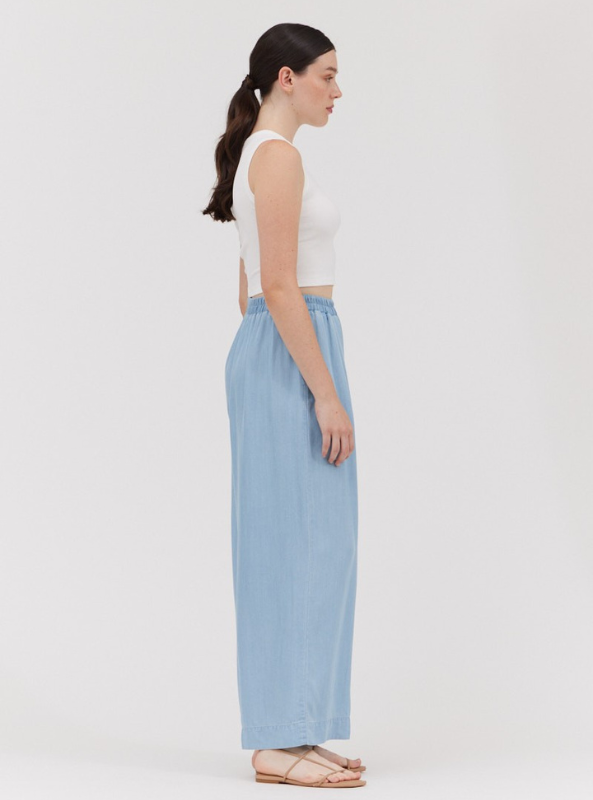 Chambray Pants- Light Wash - Tres Chic Boutique