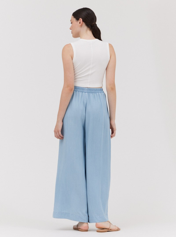 Chambray Pants- Light Wash - Tres Chic Boutique