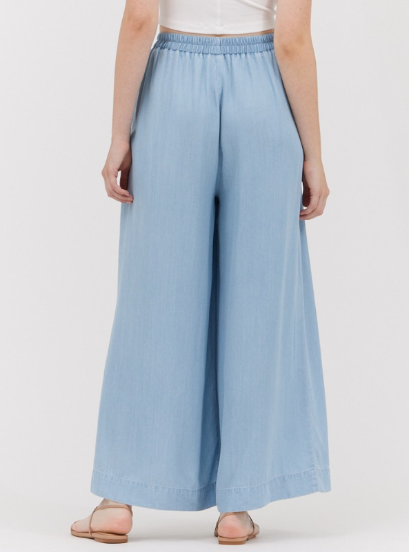 Chambray Pants- Light Wash - Tres Chic Boutique
