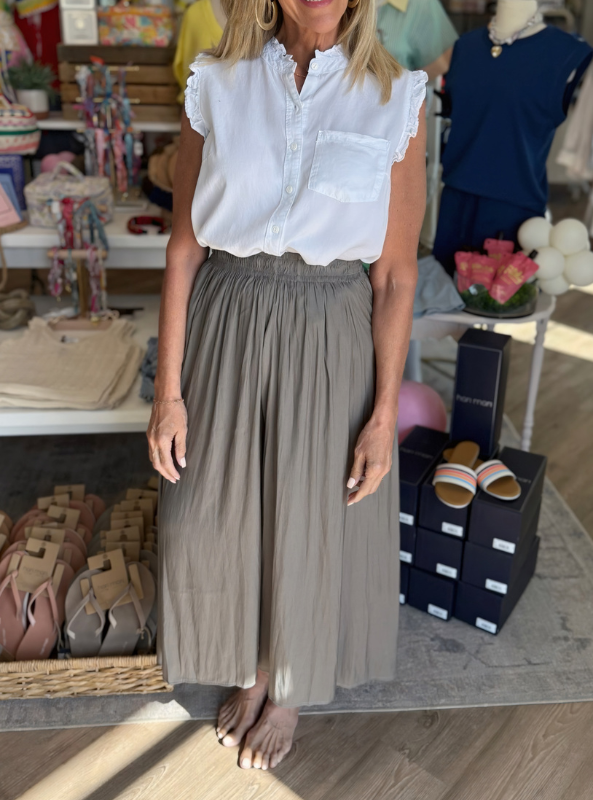 Olive Lightweight Wide Leg Palazzo Pants - Tres Chic Boutique