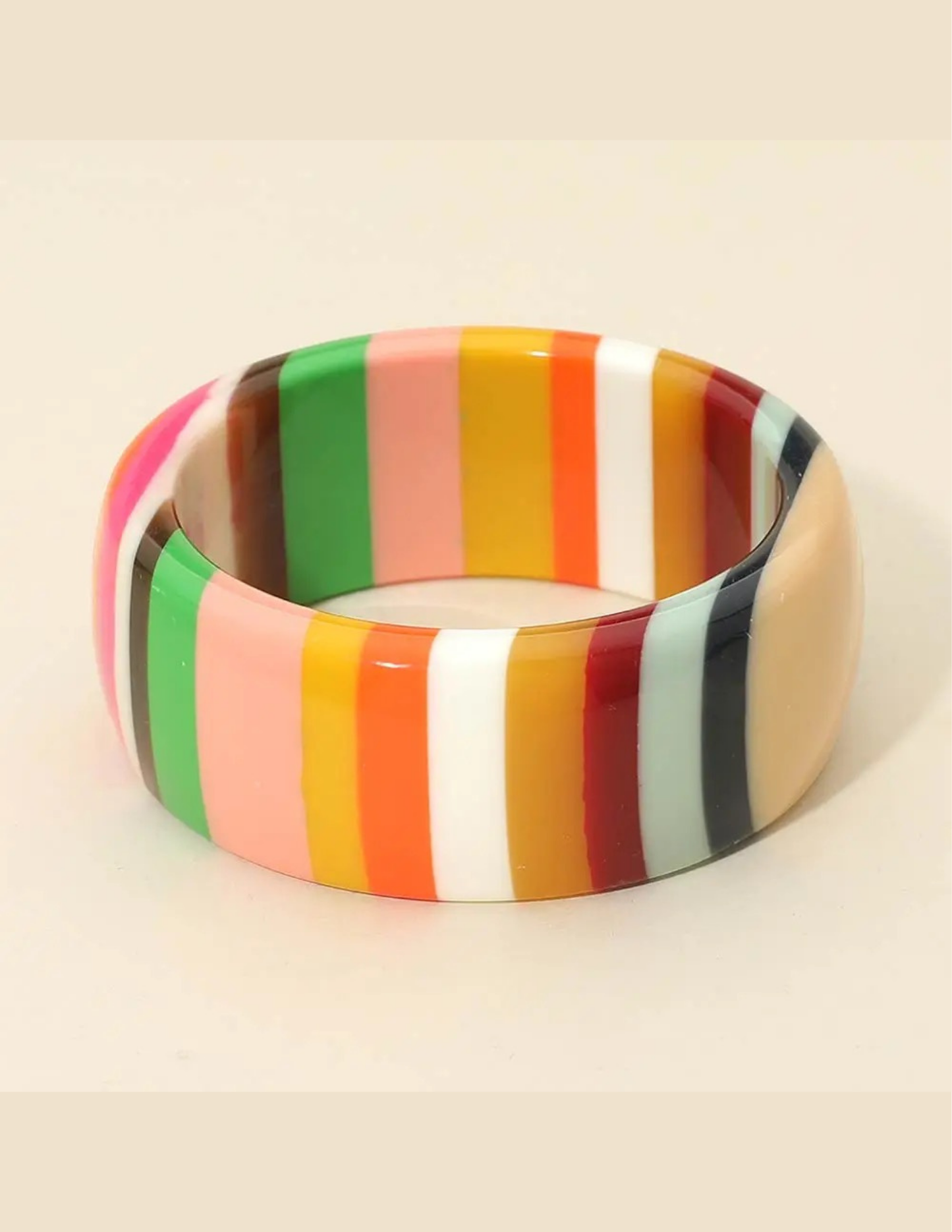 Bold Striped Resin Bangle Bracelet