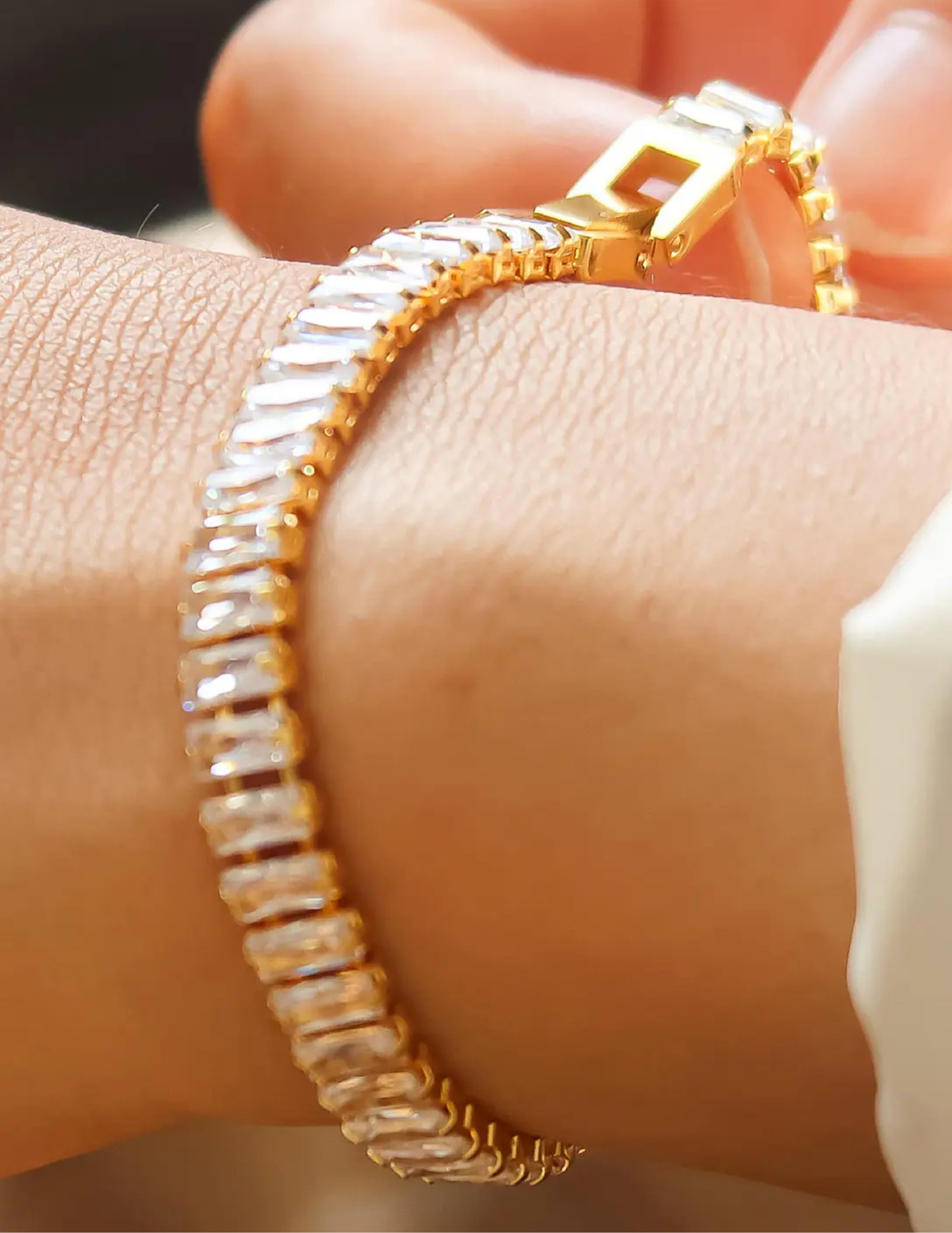 Rhodes 18K Gold Non-Tarnish Glam Cz Bracelet - Tres Chic Boutique