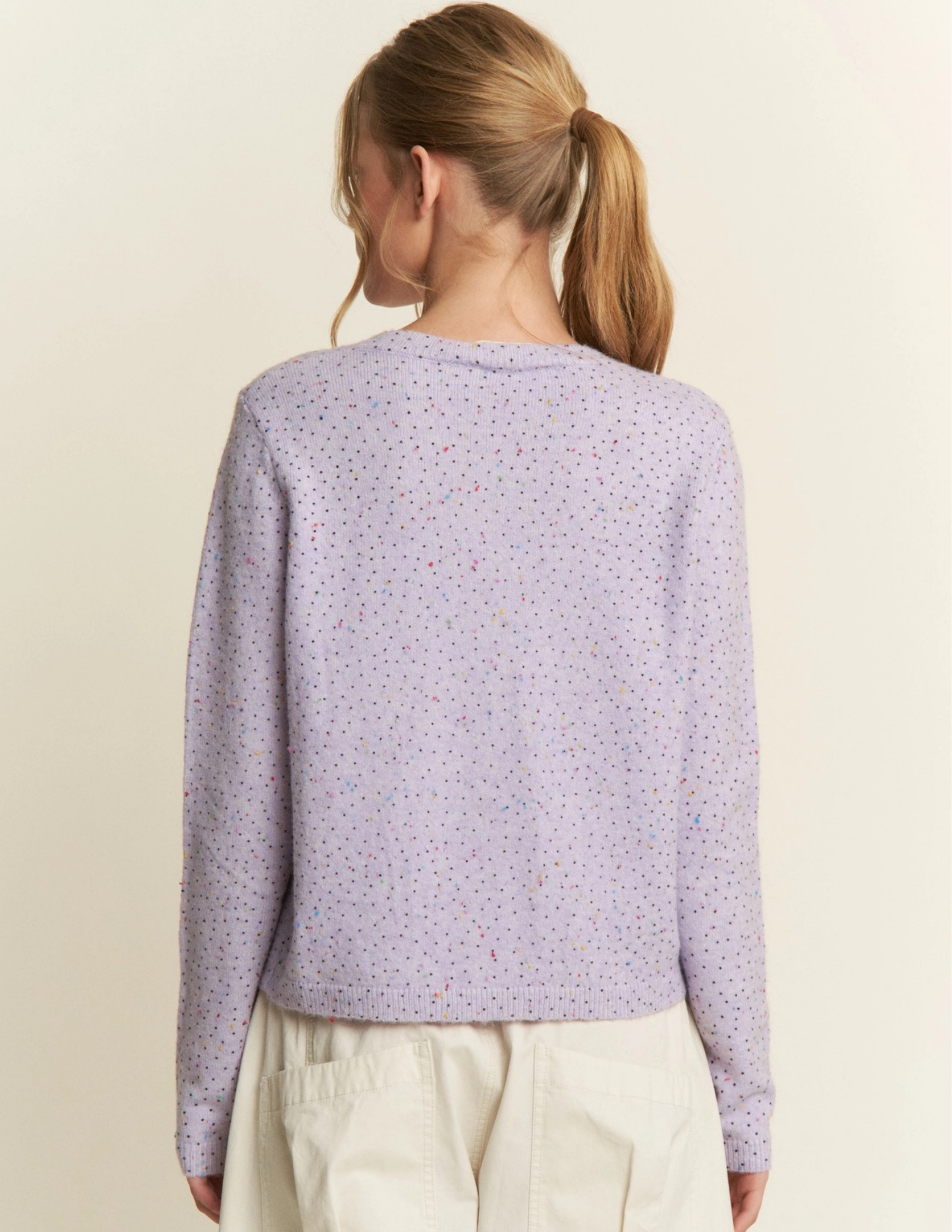 Polka Dot Cardigan- Lavender