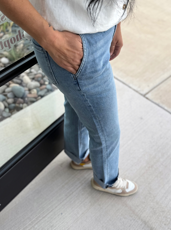 Kelsey Mid Rise- Motivation - Tres Chic Boutique