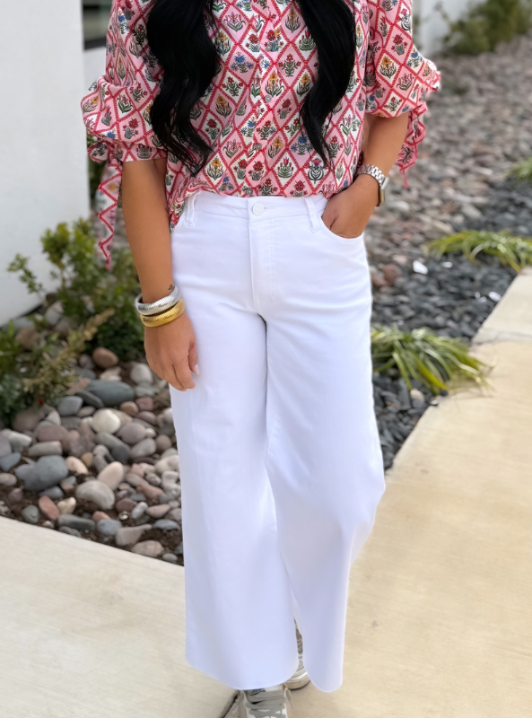 Meg High Rise- Optic White - Tres Chic Boutique