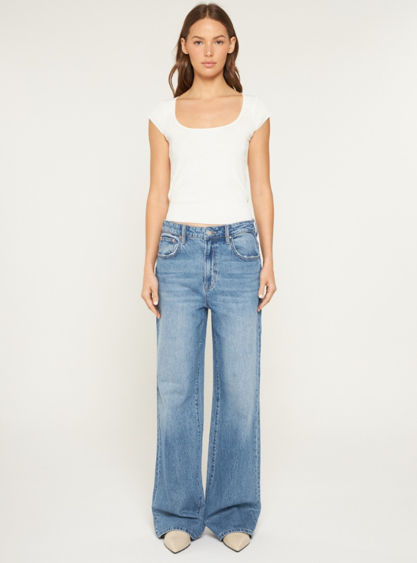 Super High Rise Wide Leg- Penn Blue - Tres Chic Boutique