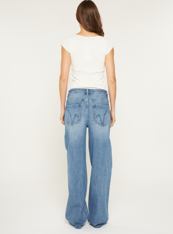 Super High Rise Wide Leg- Penn Blue