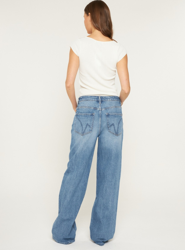 Super High Rise Wide Leg- Penn Blue - Tres Chic Boutique