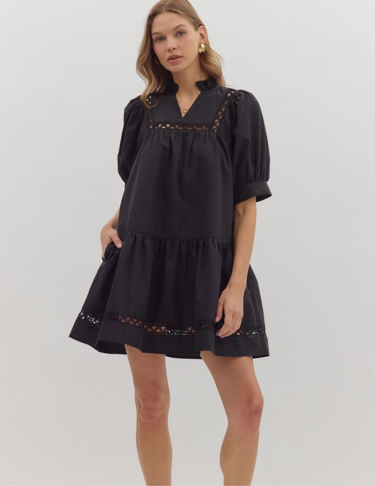 Anna Mini Black Dress - Tres Chic Boutique