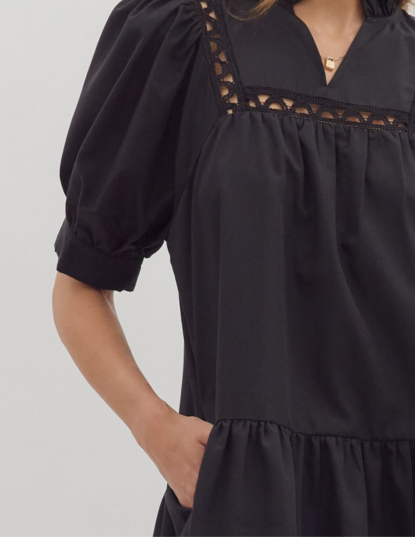 Anna Mini Black Dress - Tres Chic Boutique