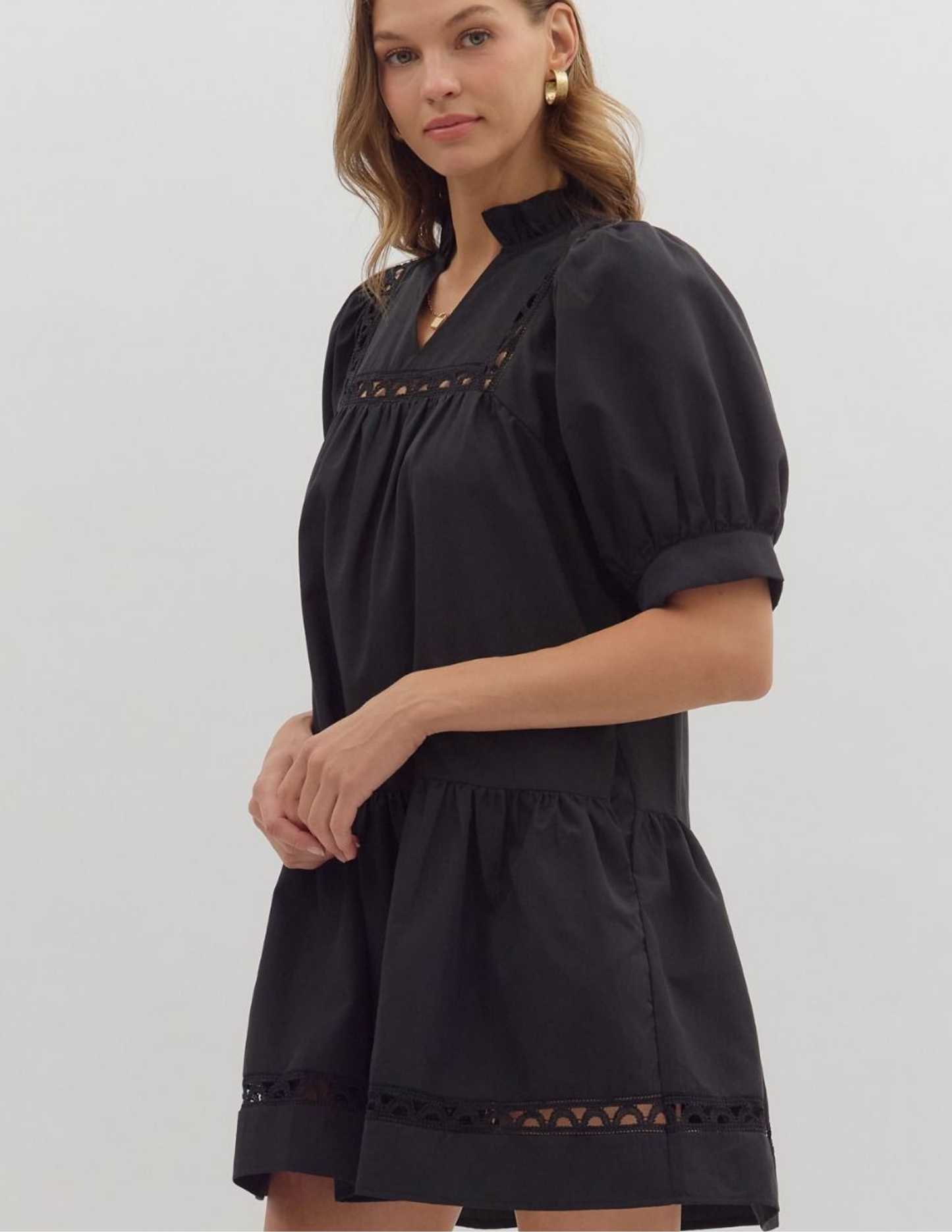 Anna Mini Black Dress - Tres Chic Boutique