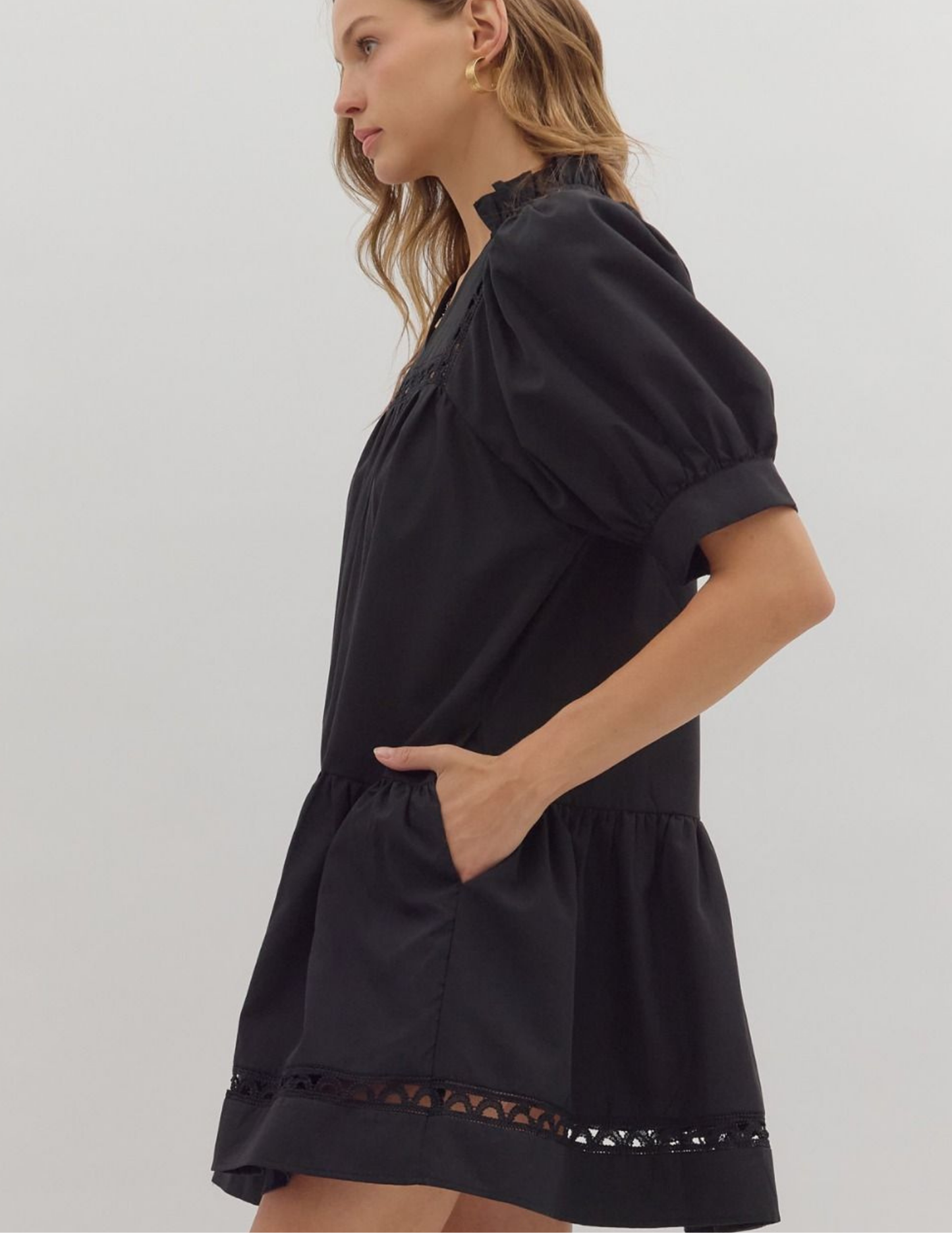 Anna Mini Black Dress - Tres Chic Boutique