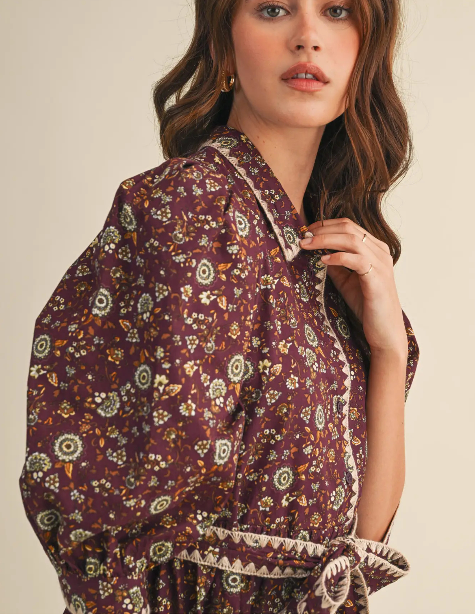 Floral Mini Dress- Plum - Tres Chic Boutique