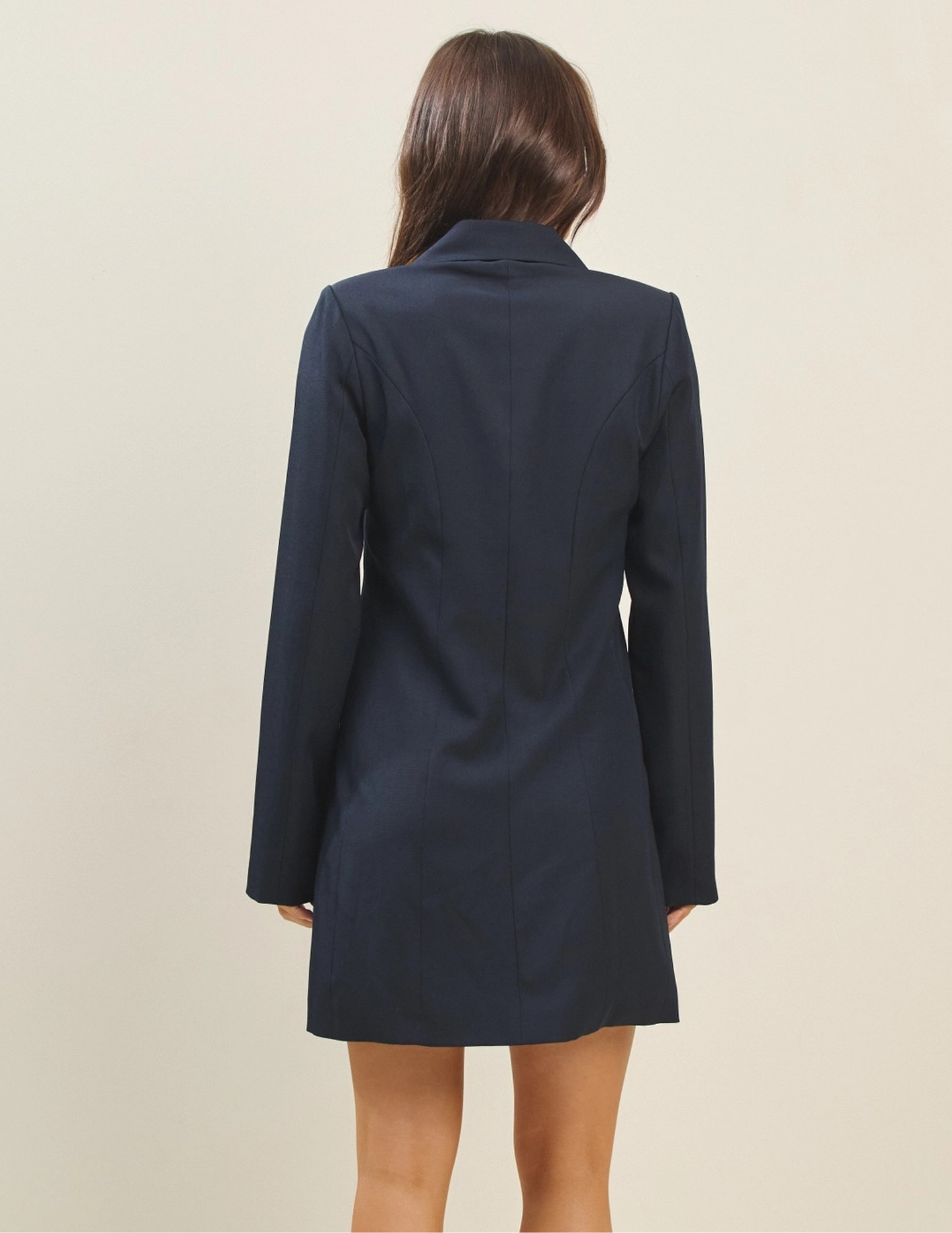 Blazer Pleated Mini Dress- Dark Navy