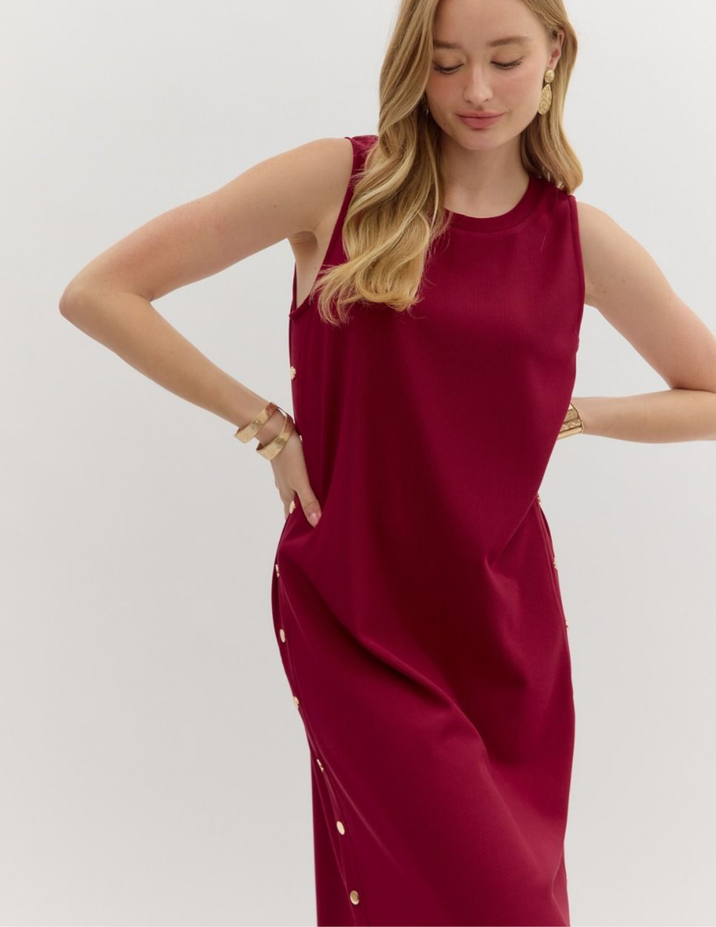 Cherry Pullover Midi Dress - Tres Chic Boutique