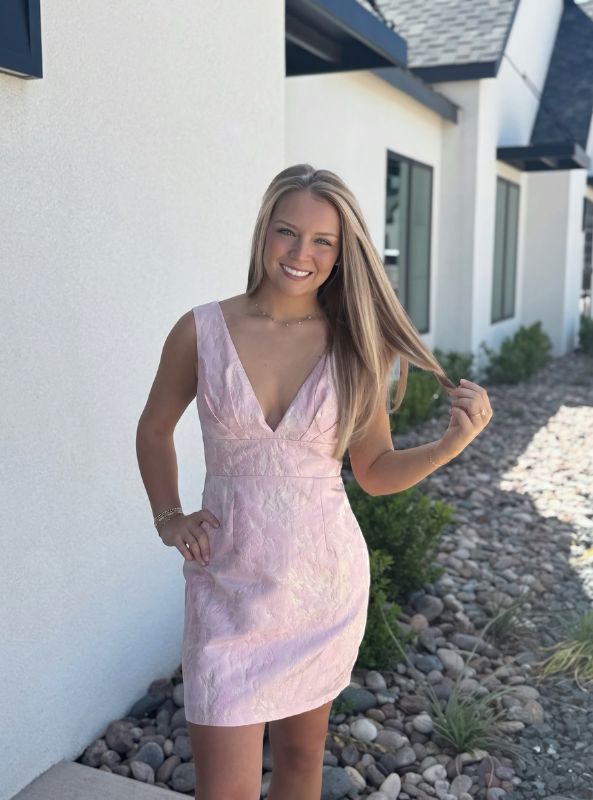 Dazzling Pink Jacquard Dress