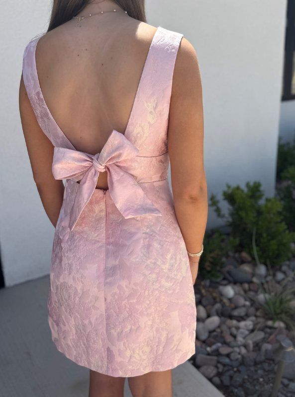 Dazzling Pink Jacquard Dress
