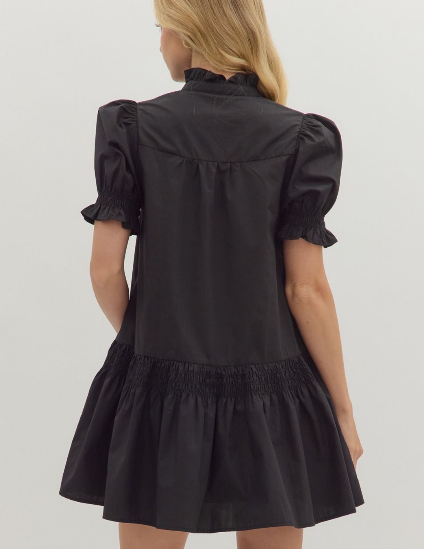 Erin VNeck Mini Dress- Black - Tres Chic Boutique