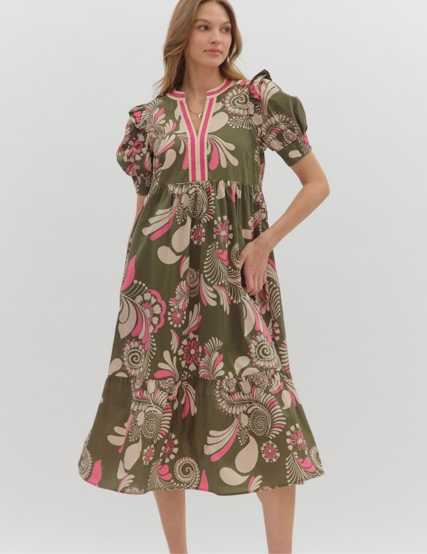 Floral Fall Dress - Tres Chic Boutique